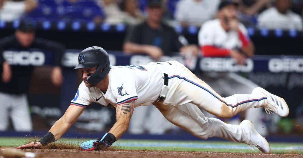 Watch: Connor Norby hits RBI double, extends hitting success for Marlins in loss