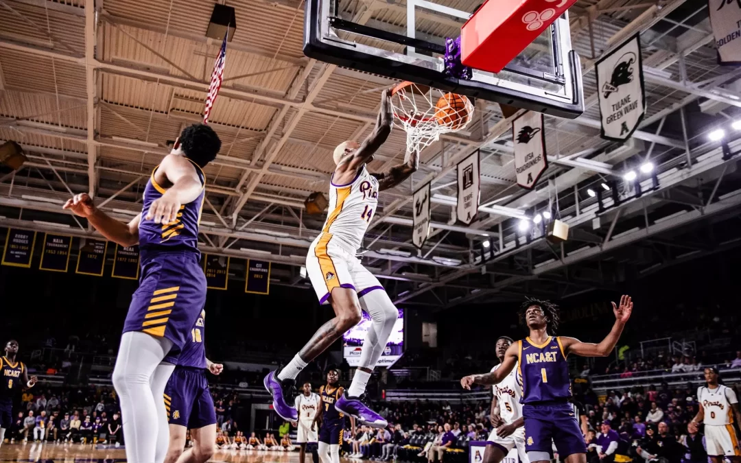Pirates use balanced scoring attack to defeat N.C. A&T, 93-69