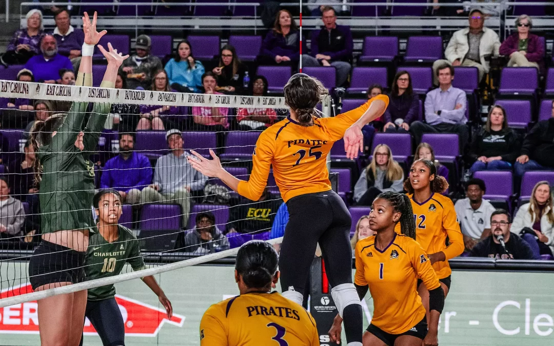 ECU volleyball thumps Charlotte in regular-season home finale