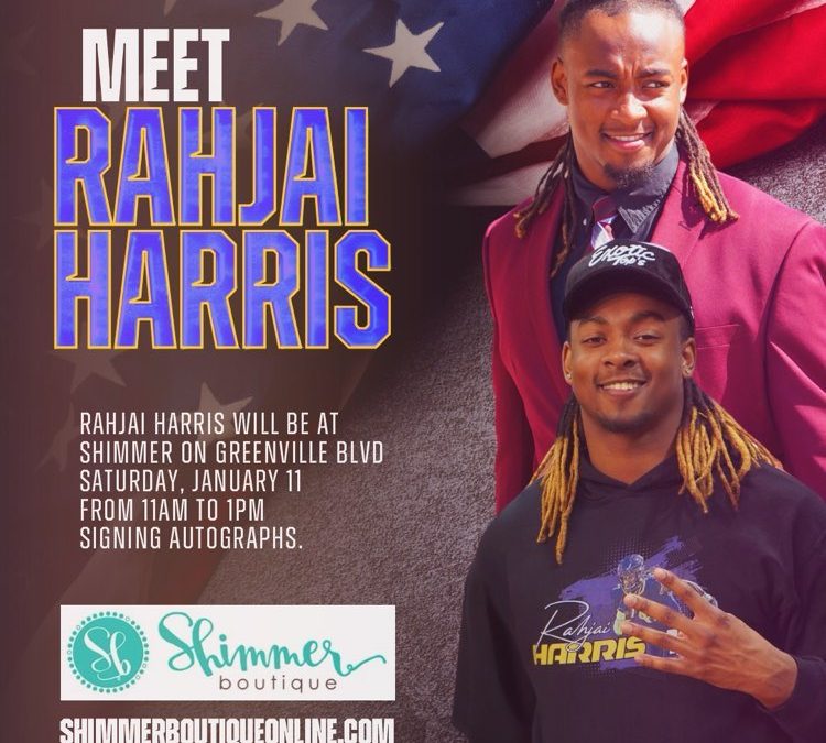 Rahjai Harris to meet fans, sign autographs at Jan. 11 event