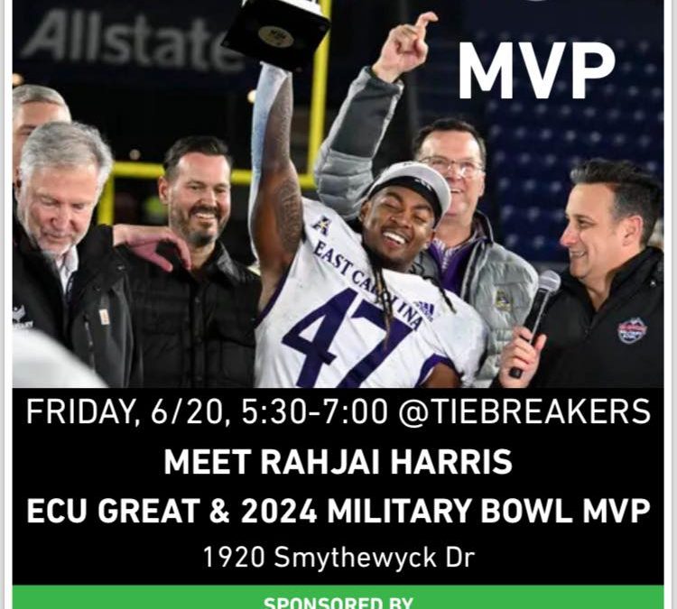 Meet ECU football alum, Military Bowl MVP Rahjai Harris this Friday