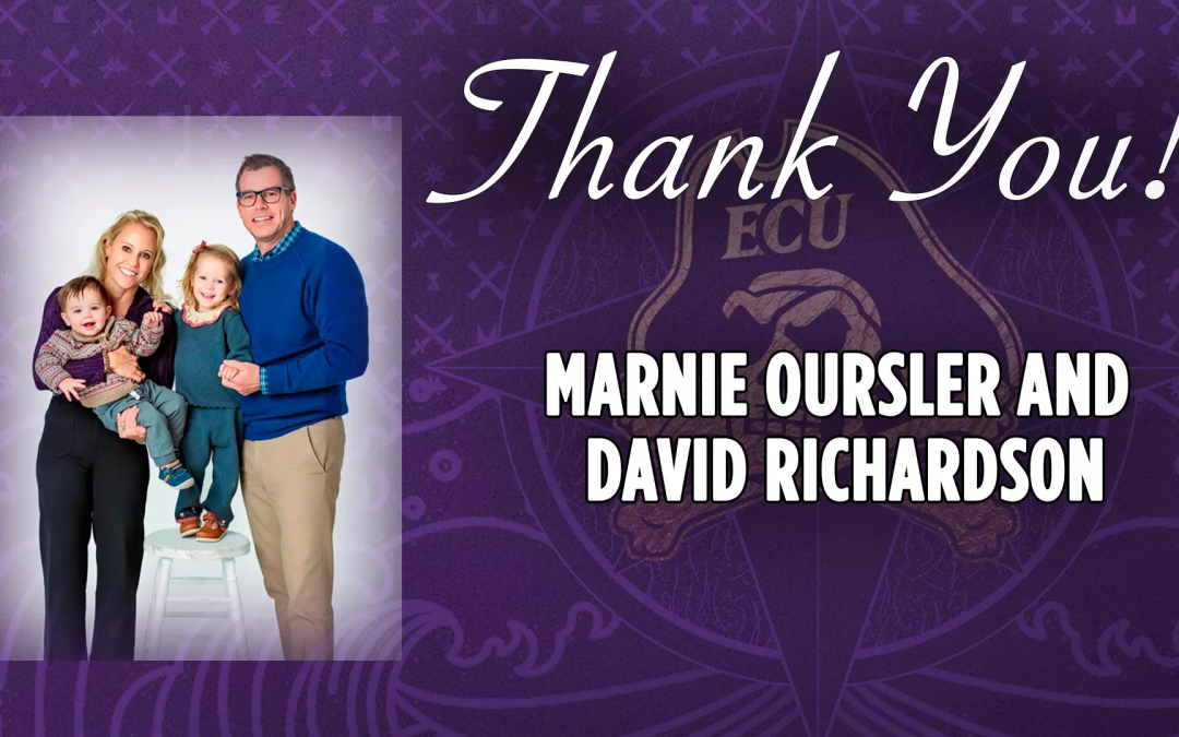 Marnie Oursler, David Richardson make leadership gift yo Pirate Club, ECU Athletics